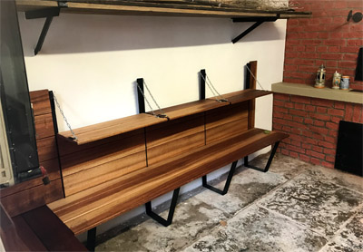 Eckbanklsung fr Backhaus Mit klappbaren Kopfteilen als zustzliche Arbeits-/Stellflche