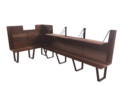 Eckbanklsung fr Backhaus Mit klappbaren Kopfteilen als zustzliche Arbeits-/Stellflche