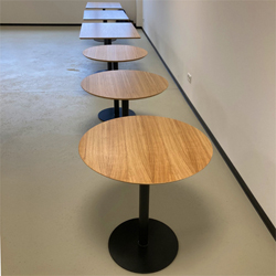 Eckbank Sommer Ecihe Bistrotisch Sommer Edelstahlplatte Eiche